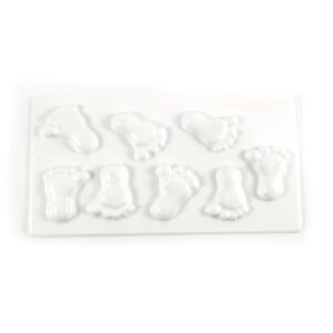 Molde plastico blanco para jabones - Piecitos