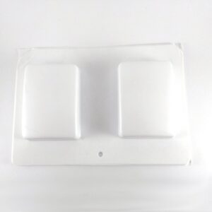 Molde plastico blanco para jabones - Rectangulo bombe 6x8cm.