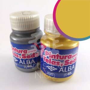 Pintura para telas y seda Alba x 40 ml. - Metalizado - Oro nacarado