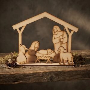 Pesebre con pie ancho 20 cm. MDF 3mm