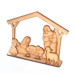 Pesebre con pie ancho 20 cm. MDF 3mm