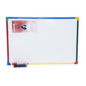 Pizarra blanca marco de colores 40x60cm. para marcadores