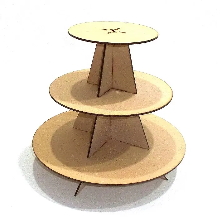 Porta-cupcake torre diametro 29-22-15 cm. altura 26 cm. MDF 3mm