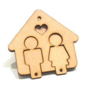Porta-llaveros pareja + casita MDF 3mm