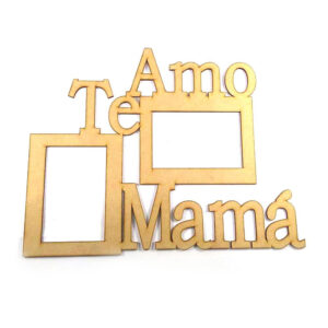 Marco multiple para 2 fotos 10x15 modelo Te Amo Mama MDF 3mm
