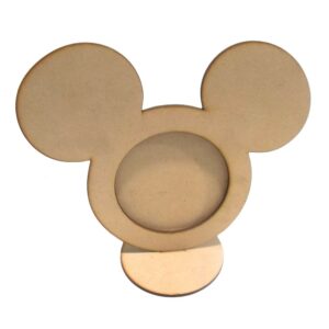 Portaretrato cabeza Mickey grande diametro interior 10 cm. MDF 3mm