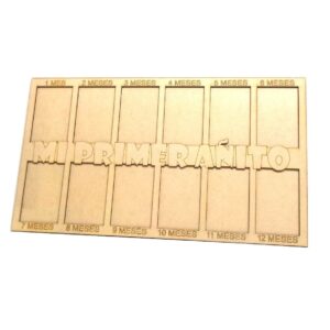 Marco multiple para 12 fotos 10x15 modelo Mi primer añito MDF 3mm