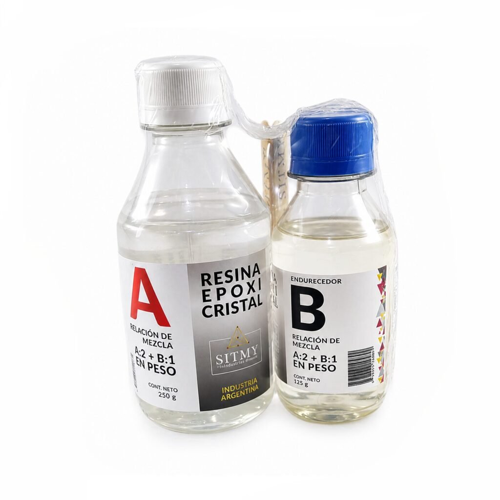 Resina epoxi cristal Sitmy 2 componentes 375 gr.