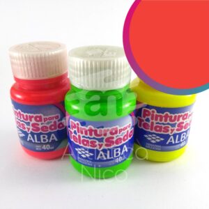 Pintura para telas y seda Alba x 40 ml. - Fluo - Rojo fluo
