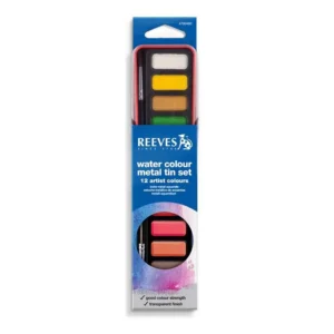 Acuarelas Reeves Metal Tin estuche x12 pastillas y pincel