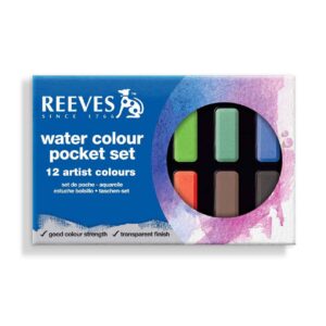 Acuarelas Reeves Pocket estuche x12 pastillas y pincel