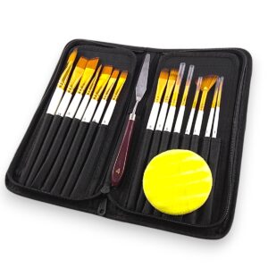 Set de pinceles sinteticos x17 u. estuche con cierre