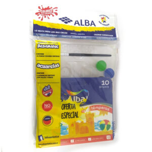 Set escolar Alba acuarela 6 colores + 10 temperas 8 cc.