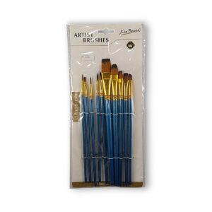 Set de pinceles sinteticos x10 u. cabo celeste