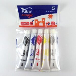 Tempera escolar AlbaMagic x 8 cc. surtido x 5 u.