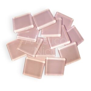 Tesela de vidrio color 2,2 x 2,2 cm. x100 gr. - Rosa