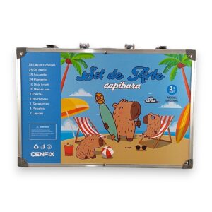 Valija kit de arte niños capibara x131 piezas