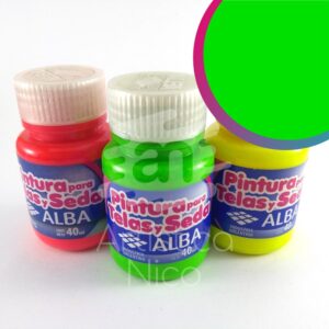 Pintura para telas y seda Alba x 40 ml. - Fluo - Verde fluo