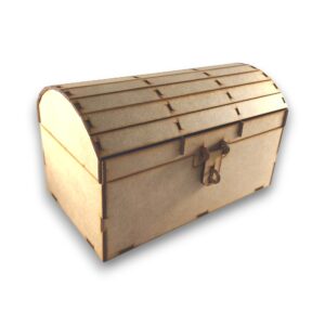 Cofre baul Nº 4 medidas 15x25cm. altura 15cm. con cierre para candado MDF 3mm