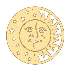 Figura calada mandala sol y luna 50 cm. MDF 3mm