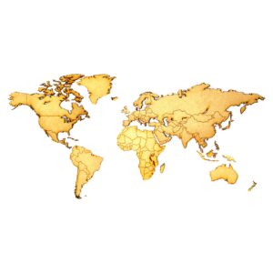 Mapamundi con divisiones politicas 160x80 cm. MDF 3mm