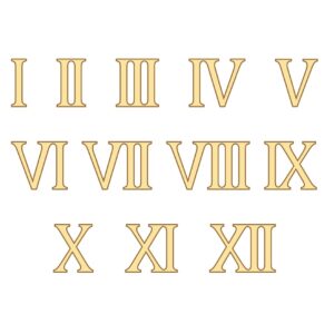 Numeros romanos para reloj 12u. altura 6 cm. MDF 3mm