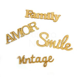 Palabra enlazada decorativas 30 cm. MDF 3mm