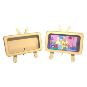 Porta celular televisor MDF 3mm - N° 1 interior 6x12 cm.