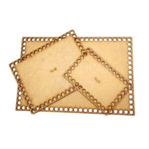 Base para tejer crochet totora Rectangulo 10x15 cm. MDF 3mm