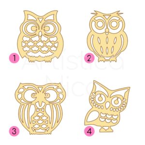 Figura calada buho 6 cm. MDF 3mm