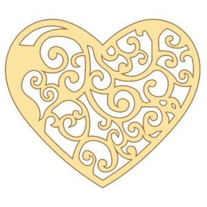 Figura calada corazon ornamental 20 cm. MDF 3mm