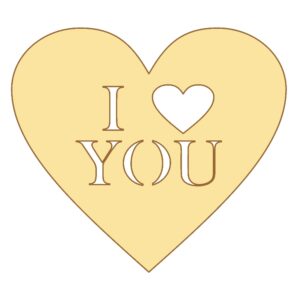 Figura calada corazon I love you 20 cm. MDF 3mm