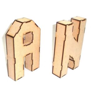 Letra 3D altura 20 cm. espesor 5 cm. MDF 3mm