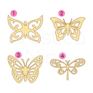 Figura calada mariposa 6 cm. MDF 3mm