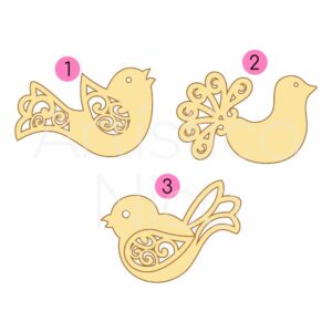 Figura calada pajarito 20 cm. MDF 3mm