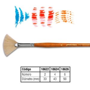 Pincel Plantec abanico cerda blanca N° 6