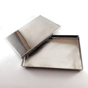 Bandeja de acero inoxidable para velas 20 x 40 cm.