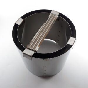 Fanal de acero inoxidable cilindrico diametro 6 cm. alt. 6 cm. V287