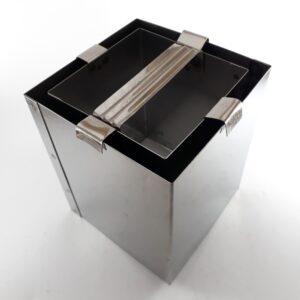 Fanal de acero inoxidable cuadrado 8 x 8 cm. alt. 8 cm. V283