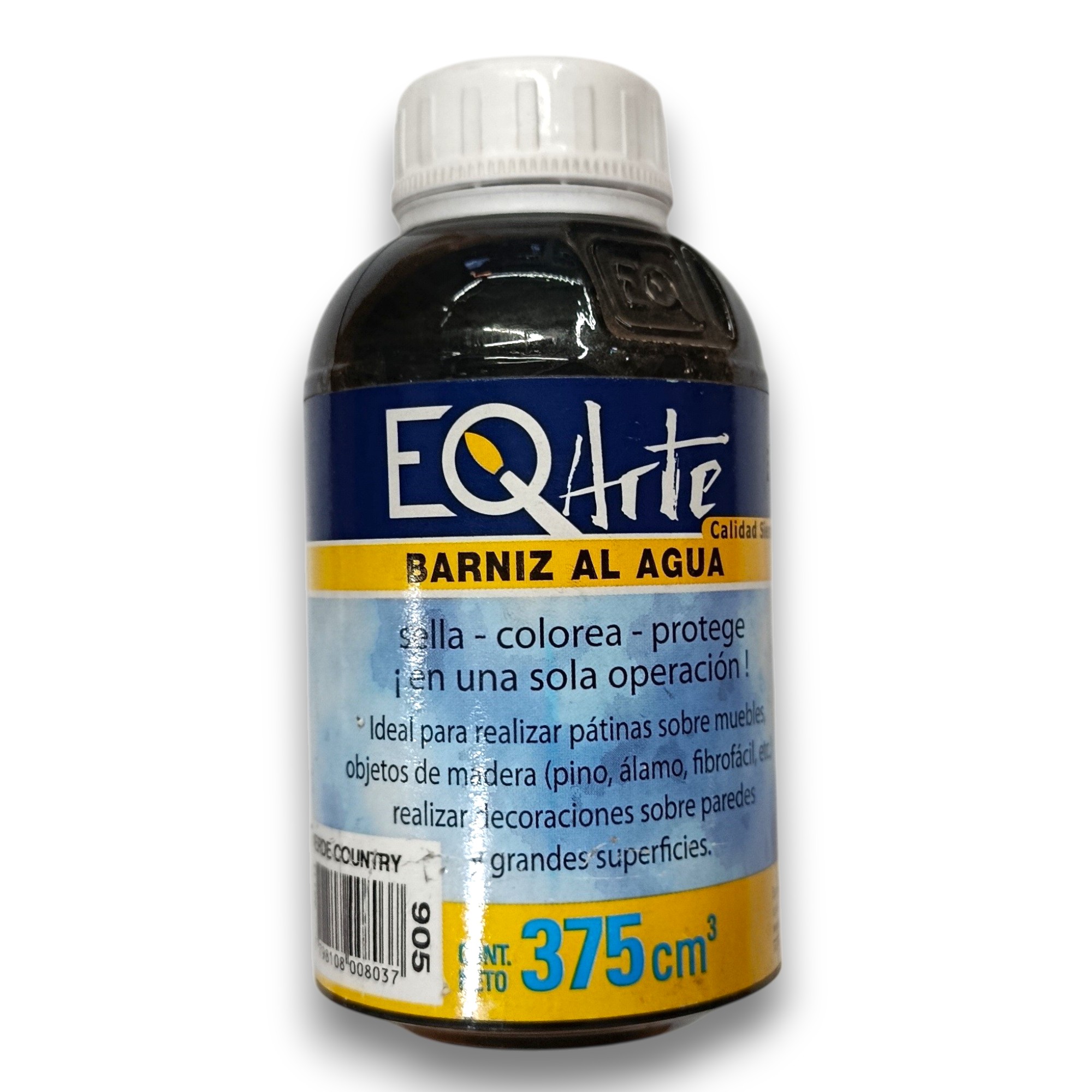 Barniz al agua EQarte x 375 cc. - Verde country