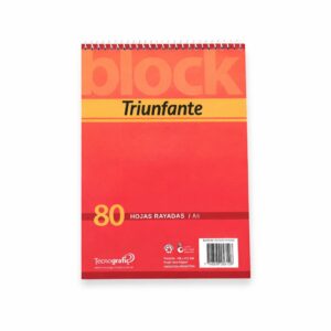 Block anillado anotador Triunfante 80 hojas A5 - Hojas rayadas