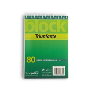 Block anillado anotador Triunfante 80 hojas A6 - Hojas cuadriculadas
