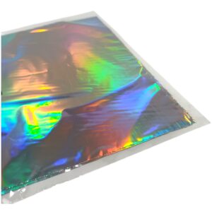 Foil efecto metalico 20x25cm. x2 hojas - Plata holografico