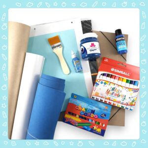 Kit vuelta a clases jardin libreria completo azul