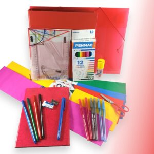 Kit vuelta a clases primaria libreria completo rojo
