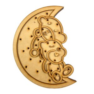 Lampara luz de noche para tiras de led altura. 30 cm. sin LED - Ositos sobre luna