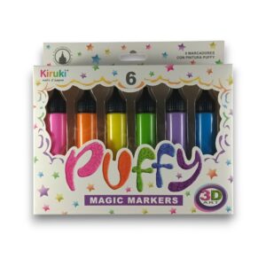 Marcadores Puffy 3D Kiruki x6 colores