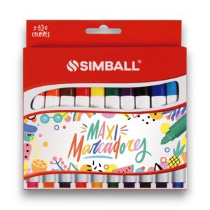 Marcadores Simball Maxi Jumbo x10 colores