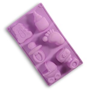 Molde de silicona bebe x6 figuras medida total 29x17cm