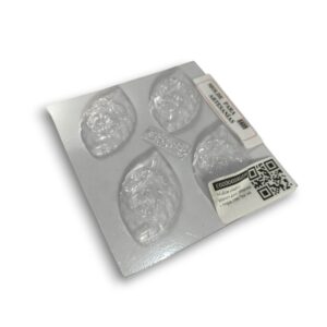 Molde plastico blanco para jabones - Hojas con flor x4